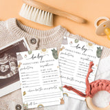 50Pcs Boho Baby Predictions & Advice Cards Baby Shower Party Game Activity Cards New Parent Message Advice Book For Gender Reveal Wishes For Baby, Advice For New Parents To Be