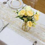 10Ft Gold Table Runner, Gold Foil Glitter Sheer Sequin Table Runners 120 Inches Long, Wedding Centerpiece Table Decorations For Party Supplies Birthday Bridal Baby Shower Christmas Home Decor