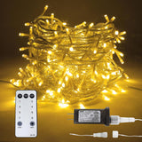 98 Ft 300 Led Outdoor Fairy Lights Plug In Connectable Clear Wire With Remote Control, Waterproof String Lights With Tim