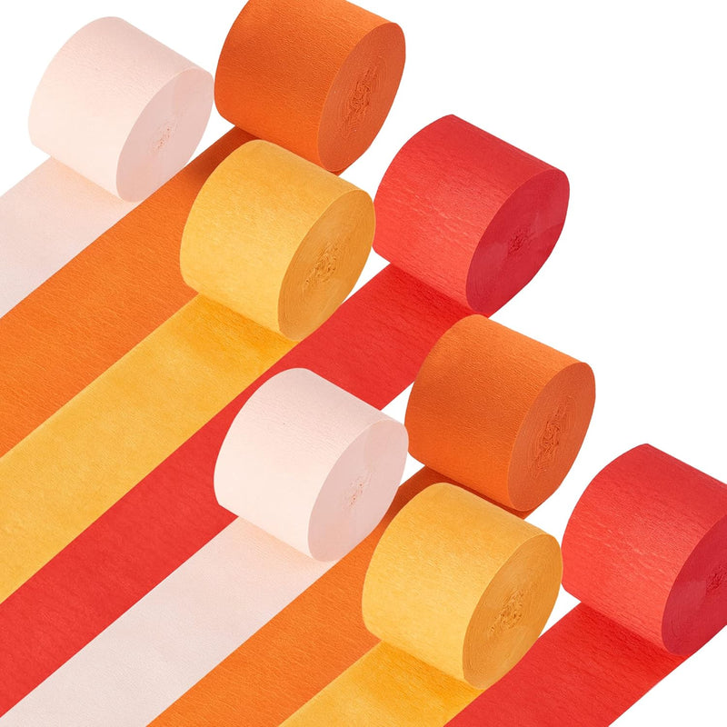 Crepe Paper Streamers, 8 Rolls 656 Ft Party Streamers Kit, Pink Yellow