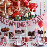 6 Pcs Valentines Day Flameless Taper Candles 8.7 Inch Candy Conversation Heart Battery Operated Led Candlesticks For Valentines Day Home Party Decor Anniversary Wedding Supplies