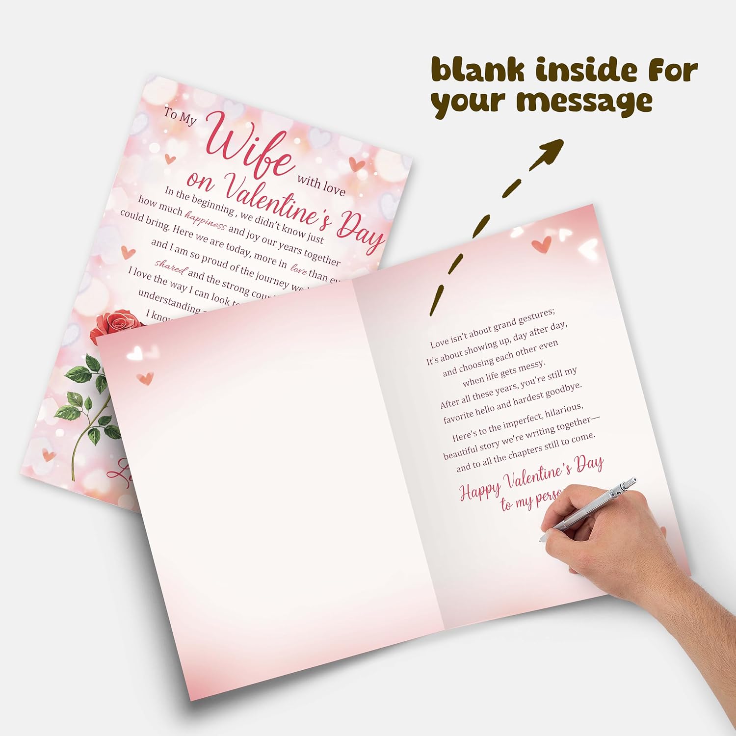 Poem Valentine’S Day Card Gifts For Wife Her, Romantic Husband To Wife Greeting With Heartfelt Message — Anniversary Or Love Card