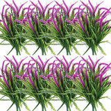 8Pcs Artificial Flowers For Outdoor Plants Faux Plastic Plant Fake Flower Uv Resistant Plants (Purple)