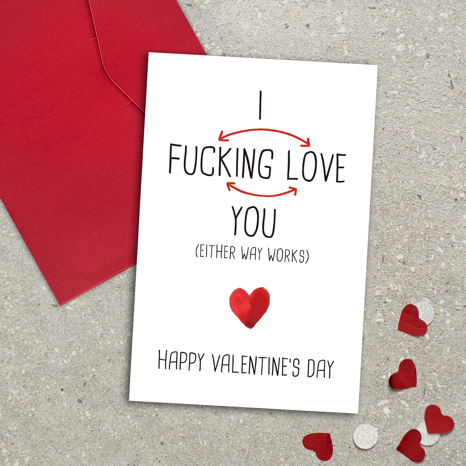 Funny Valentines Day Cards For Him Her, Adult Valentines Day Cards For Husband Wife, Naughty Anniversary Card For Couples, Rude Valentines Day Gifts For Boyfriend Girlfriend, I Fucking Love You