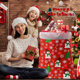 Large Christmas Gift Bags - 3 Pcs Jumbo Christmas Bags 56"X36" - Big Santa Gift Bags For Giant Gifts - Heavy Duty Plastic Xmas Bags For Presents