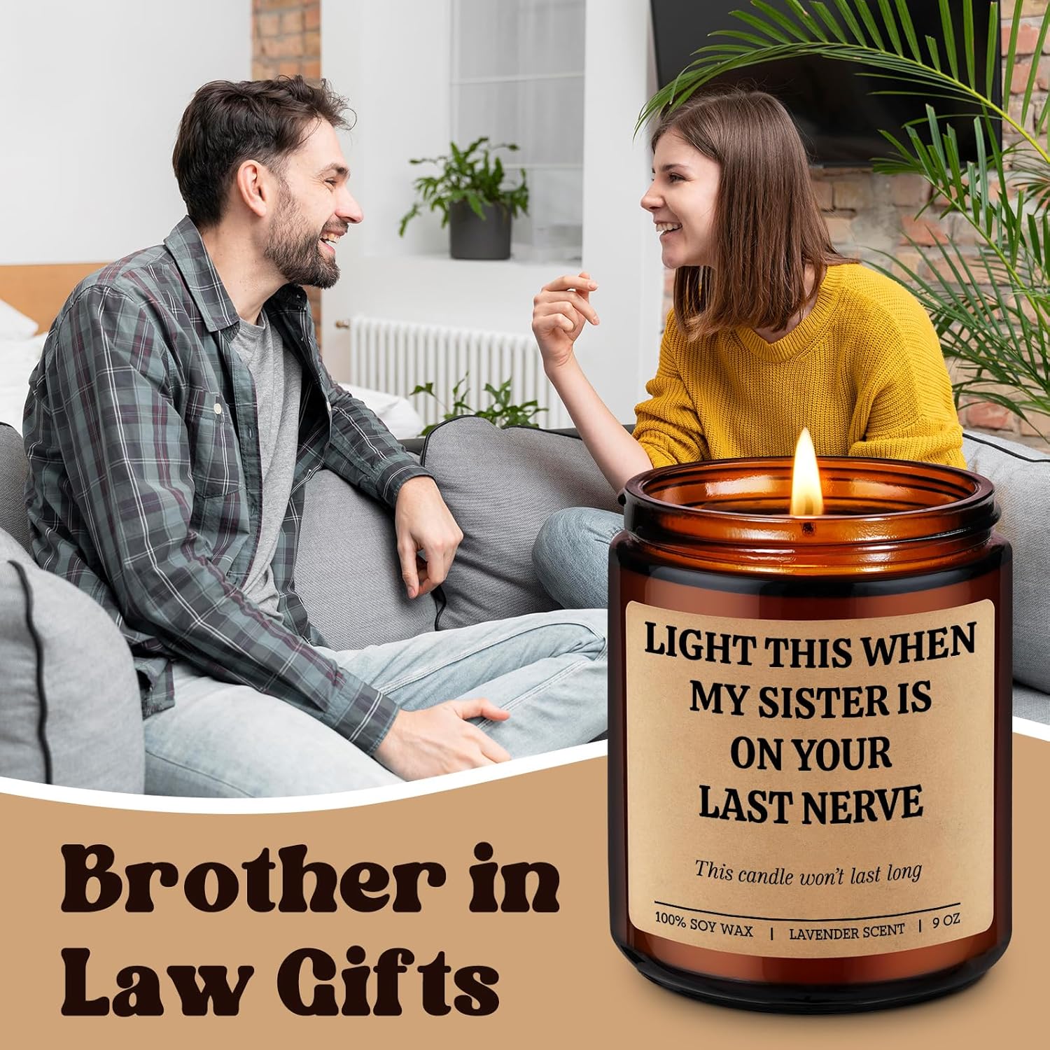 Candles, Brother In Law Gifts, Birthday, Wedding, Valentines Day Funny Gifts For Brother In Law From Sil, Cool Presents Ideas For Future Bil, Sisters Boyfriend Or Husband, Married Sister