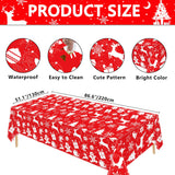 4 Pack Disposable Red Rectangle Table Cloths - 54X86' - Merry Christmas Party Decor For Xmas Holiday