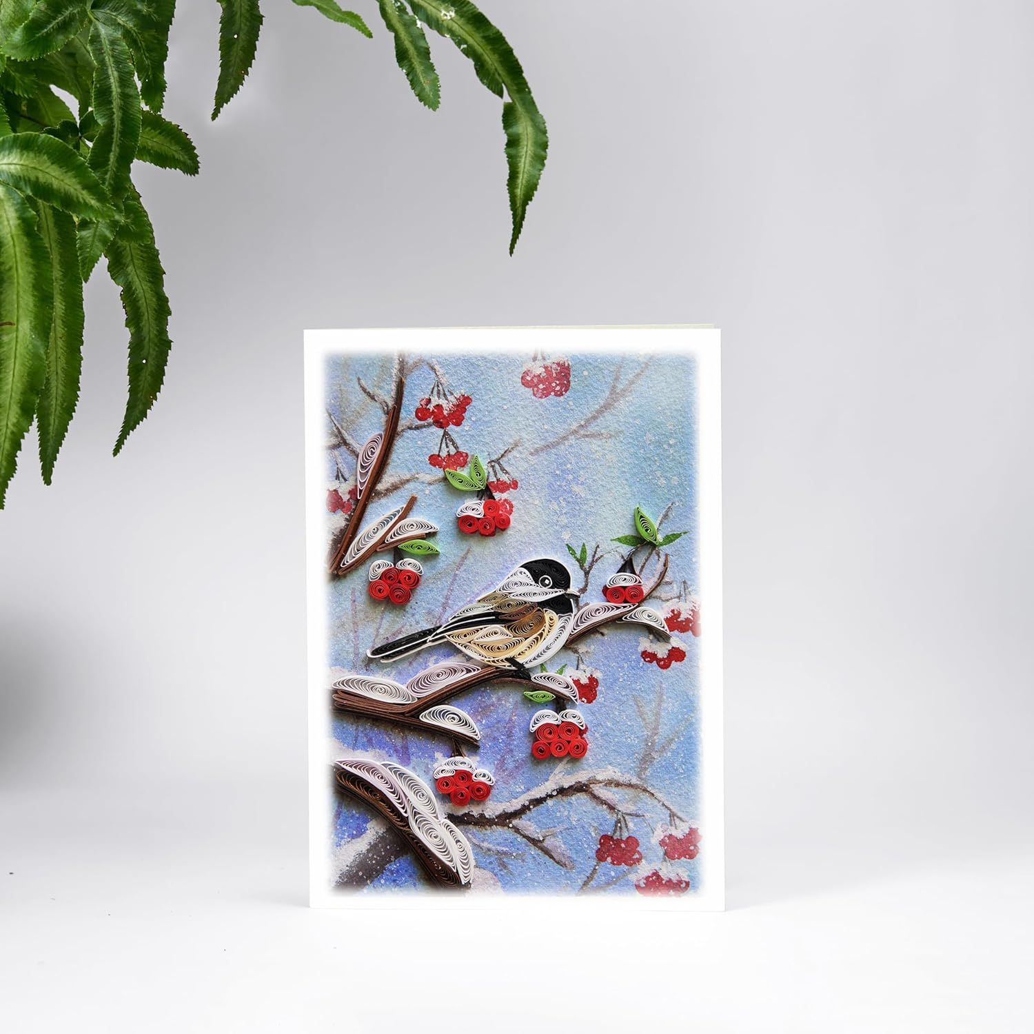 Seasonal Greeting Card, Summer Winter, Spring, Autumn Birthday Card For Mom, Mother, Cute Quilling Quilled Card For Her, Wife, Grandma, Artful Card, 3D Greeting Card (Cute Bird)