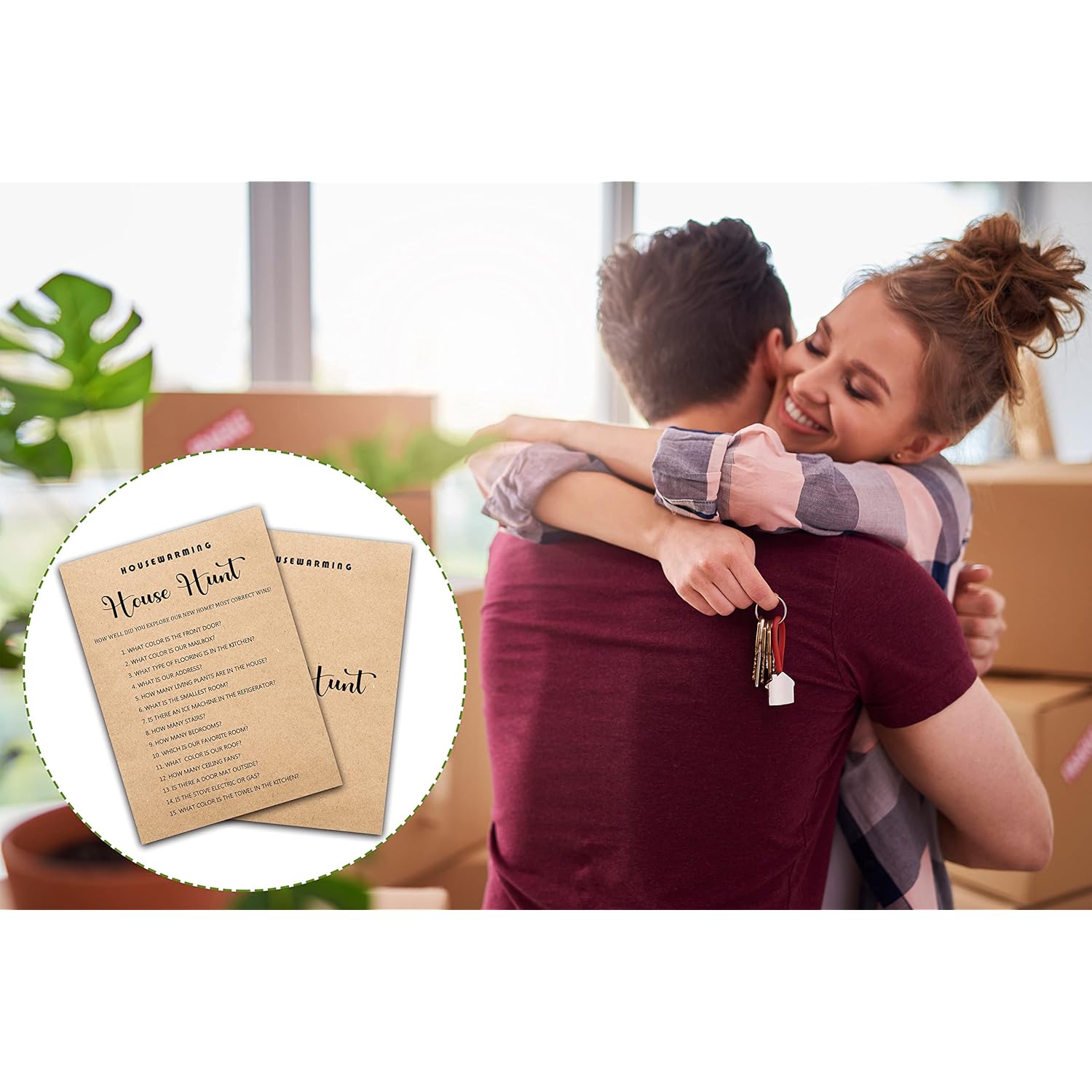 Housewarming Party Game, House Hunt, Rustic Kraft New Home Celebration Party Ideas, New Homeowner/First Home/Apartment/House Party Decorations - 30 Pack(D04)