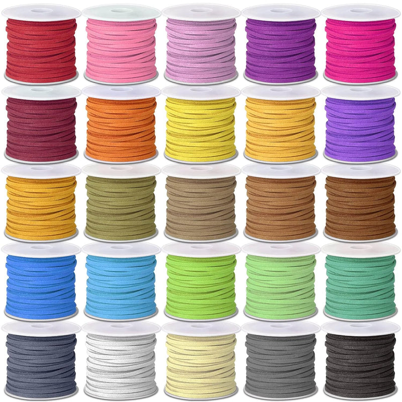 Faux Suede Leather Cord, 25 Rolls Flat For Jewelry Making, Leather Strips & La