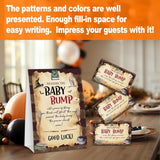 Baby Shower Game Card Set, Measure The Baby Bump Baby Shower Game, Halloween 1 Sign And 50 Cards, Minimalist Boy Girl Gender Neutral Baby Shower Supplies-A03