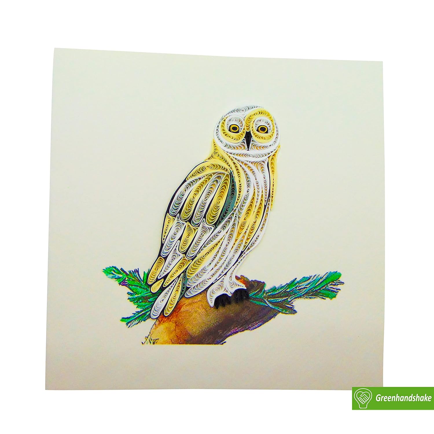 Snowy Owl, Quilling Card 3D,Unique Dedicated Handmade, Design Greeting Card For Birthday, Valentine'S Day, Mothers Day, Spring, Fathers Day, Graduation, Wedding, Anniversary, All Occasion,6"X6"
