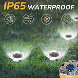 16 Pack Solar Ground Lights Cold White Waterproof Garden Landscape Pathway Lights