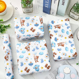 Baby Shower Wrapping Paper -Mini Roll- 17 Inch X 32.8Ft Watercolor Blue Brown Balloon Bear Clothesline Gift Wrap Paper For Baby Birthday Gender Reveal Diy Crafts