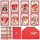 24 Pack Valentine’S Day Cards With Envelopes, Retro Cartoon Valentine Gifts For Classroom Exchange Valentine Party Favors School Exchange And Rewards