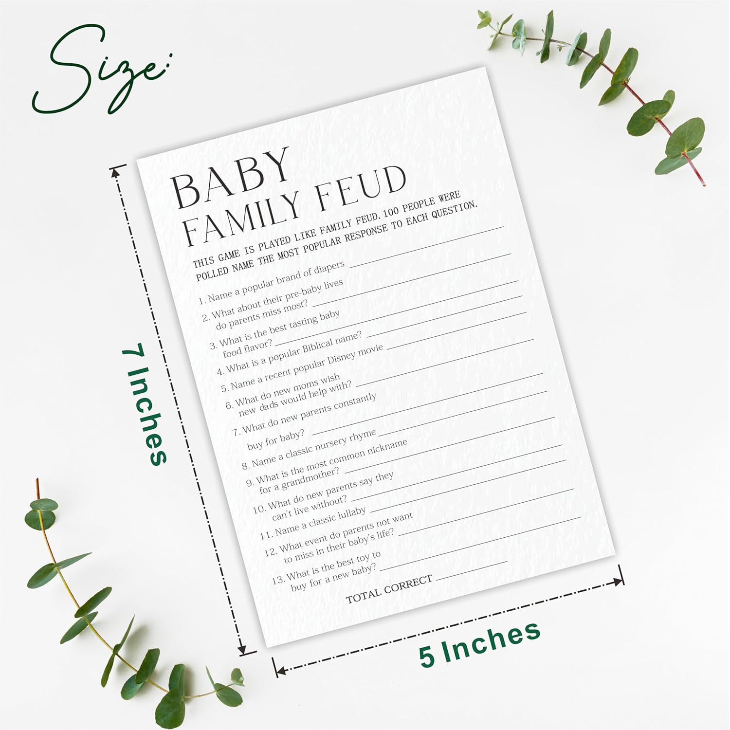 Minimalism Baby Shower Game Kit - Family Feud - Pearl White - 30 Fill In Game Cards & 1 Answer Card, Gender Reveal, Baby Announcement, Party Favor & Decor
