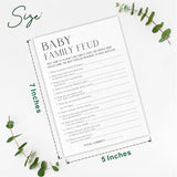 Minimalism Baby Shower Game Kit - Family Feud - Pearl White - 30 Fill In Game Cards & 1 Answer Card, Gender Reveal, Baby Announcement, Party Favor & Decor