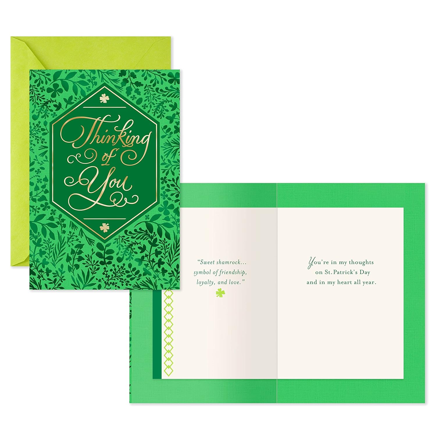Hallmark Pack of St. Patricks Day Cards, Thinking of You (4 Cards and Envelopes)
