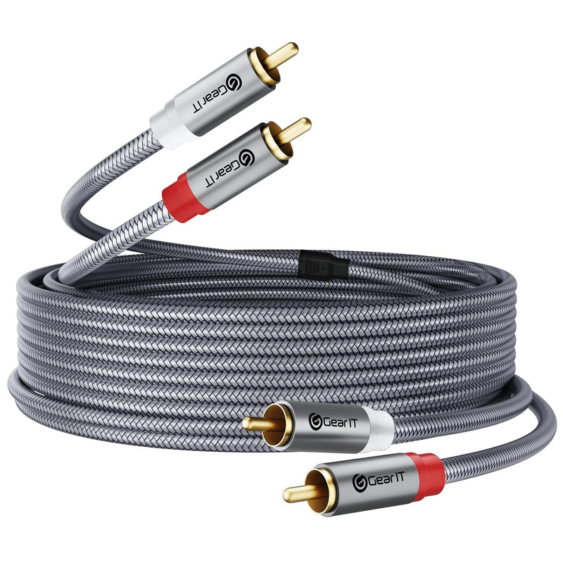 GearIT RCA Cable (20FT) 2RCA Male to 2RCA Male Stereo Audio Cables Shielded Br