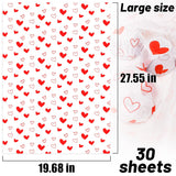 30 Sheets 20" X 28" White With Red Heart Tissue Paper Bulk,Hearts Tissue Paper For Gift Bags,Birthday,Valentine'S,Mother'S Day,Wedding (White With Red)