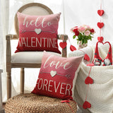 Happy Valentine'S Day Pink Heart Throw Pillow Covers, 20 X 20 Inch I Love You Forever Be Mine Xoxo Hug Me Anniversary Wedding Cushion Case Decoration For Sofa Couch Set Of 4