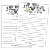Greenery Prayers For The Little Baby Baby Shower Games, 25 Eucalyptus Gender Neutral Cards, Gender Reveal Party Game Set For Women, Men-A15
