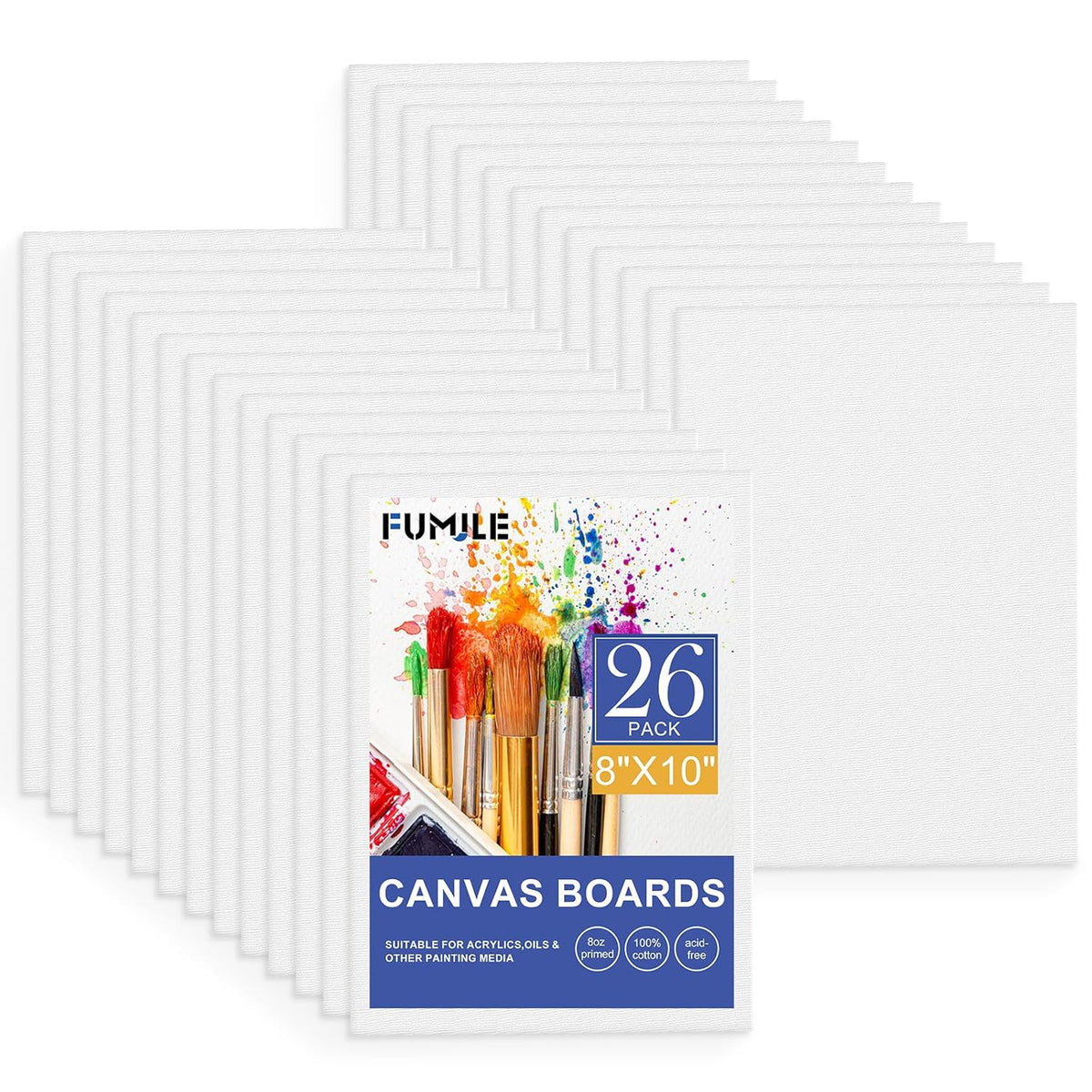 Canvas Boards For Painting 8X10, 26 Pack Canvases Primed Acid Free Blank Canvas Panels For Classroom And Parties