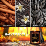 Fall Candle | Harvest Spice Scented Candle - Autumn Home Decor, 7Oz Autumn Soy Candles With 50Hr Burn Time, Holiday Thanksgiving Fall Gifts For Women Men