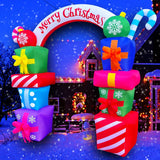 8 Ft Christmas Inflatable Gift Boxes Arch Archway With Candy Merry Christmas Decoration Blow Up Led Lighted For Xmas Law