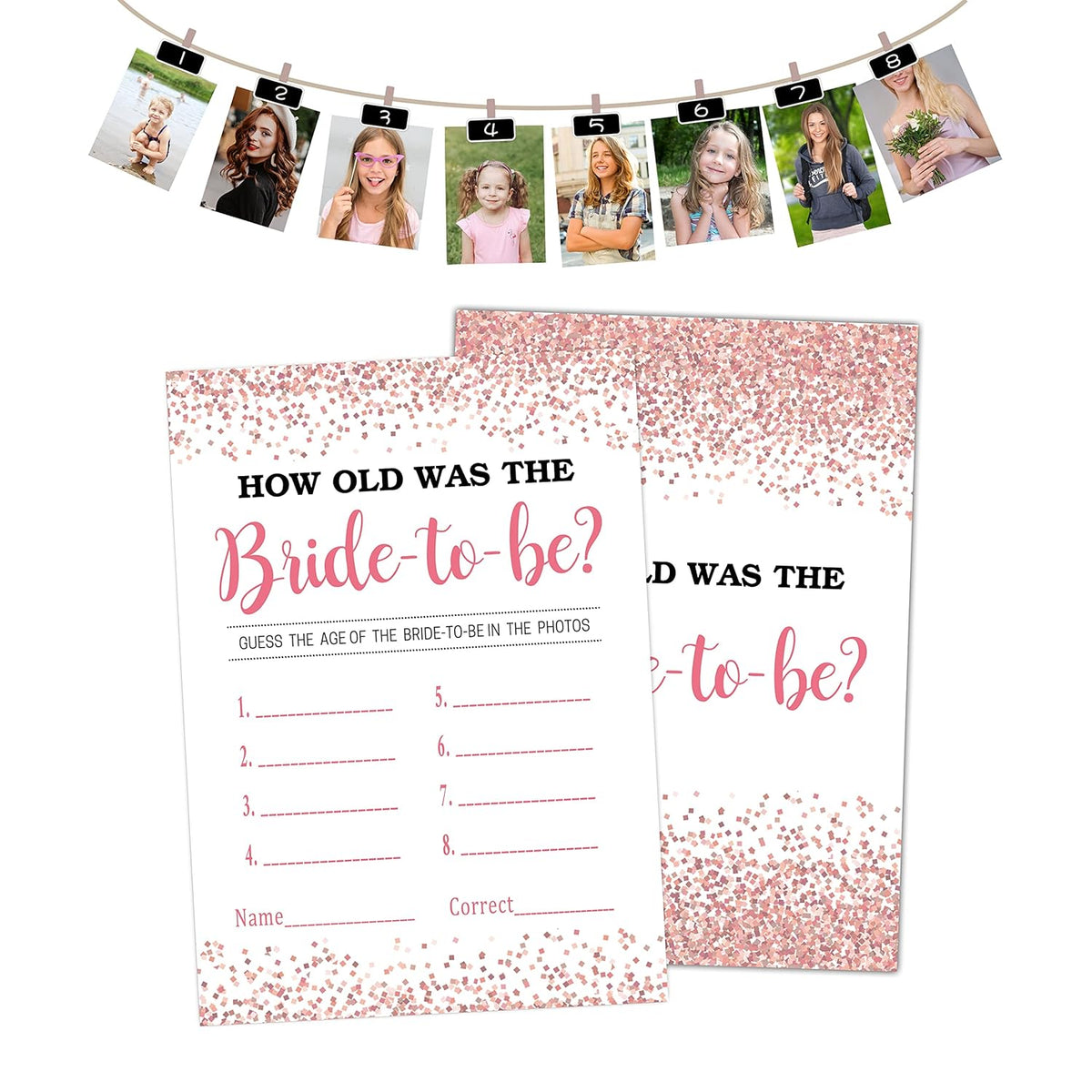 Bridal Shower Games - How Old Was The Bride-To-Be Card Game - Wedding Shower Games - Bachelorette/Engagement Party Supplies Decorations(01)