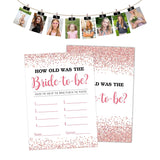 Bridal Shower Games - How Old Was The Bride-To-Be Card Game - Wedding Shower Games - Bachelorette/Engagement Party Supplies Decorations(01)