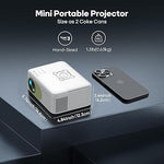 Mini Battery Projector - 1080P, Bluetooth, Rechargeable, Tripod, HDMI, USB, AV