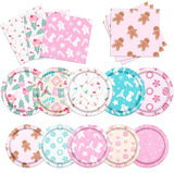 60Pcs Christmas Decorations,Pink Merry Christmas Party Tableware Paper Plate,Napkins Winter Xmas Theme Decorations For Retro Christmas Holiday,Winter Gingerbread Party Favors?20 Guest?