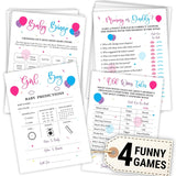 Baby Gender Reveal Games For Guests - 4 Funny Baby Shower Games For Gender Reveal Party Decorations, Boy Or Girl Gender Reveal Ideas Prediction Cards, Old Wives Tales Baby Bingo Game