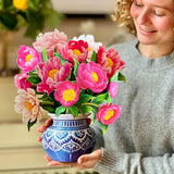 Pop Up Cards, Peony Paradise, 12 Inch Life Sized Forever Flower Bouquet 3D Popup Greeting Card, Birthday Cards, Thank You Card, Blank Notecard & Envelope