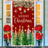Christmas Door Cover Christmas Tree Door Cover Red And Green Xmas Door Decorations Xmas Door Banner Photo Booth Props For Wall Party