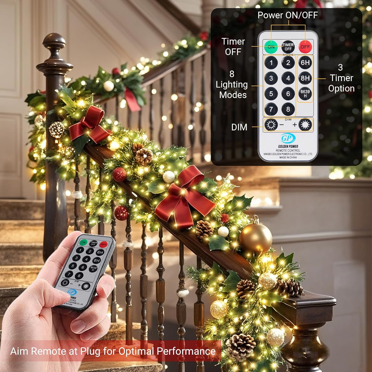 100Ft Christmas Cluster Lights String Lights 1000 Led, Waterproof Plug In Twinkle Fairy Light With Remote For Indoor Out
