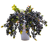 2 Pcs Artificial Berries Plastic Foam Blueberry Christmas Picks Floral Arrangement 23" Tall (Blue B)