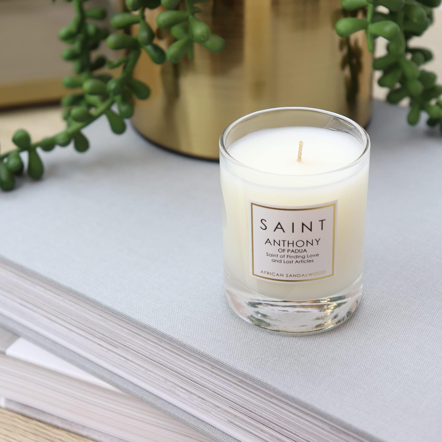 Anthony Of Padua Scented Votive Candle With Prayer And Prayer Coin, Of Finding Love And Lost Articles, Soy Coconut Aromatherapy Candle With 15 Hour Burn Time