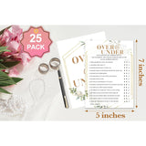 Bridal Shower Games, Greenery Wedding Shower Party Games Cards For Bride Groom Newlyweds, Engagement Bachelorette Party Decorations, Wedding Favors Supplies, 25 Game Cards Included - A01