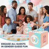 Glodecart Baby Gender Reveal Voting Box With 50 Pcs Ballot Cards Boy Or Girl Gender Reveal Games For Guests Baby Shower Party Decorations
