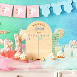 Wooden Gender Reveal Voting Board With Stand He Or She Game Guessing Sign Voting Stickers For Gender Reveal Party Supplies Decoration Baby Shower Game