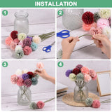 12-Pack Artificial Chrysanthemum Ball Flowers, 11 Inch Faux Chrysanthemum Silk Bouquets Real Touch Faux Flowers For Home/Wedding/Christmas/Party[Silver]