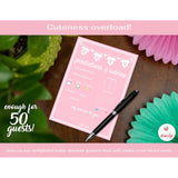 Baby Shower Games For Girl, 50 Pcs Pink Prediction & Advice Game, Fun Activity Cards, Baby Shower Ideas