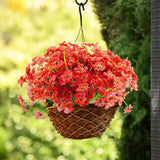 16Pcs Artificial Flowers For Outdoors, Uv Resistant Fake Flowers No Fade Faux Plastic Plants For Garden Porch Window Box Home Décor (Red)