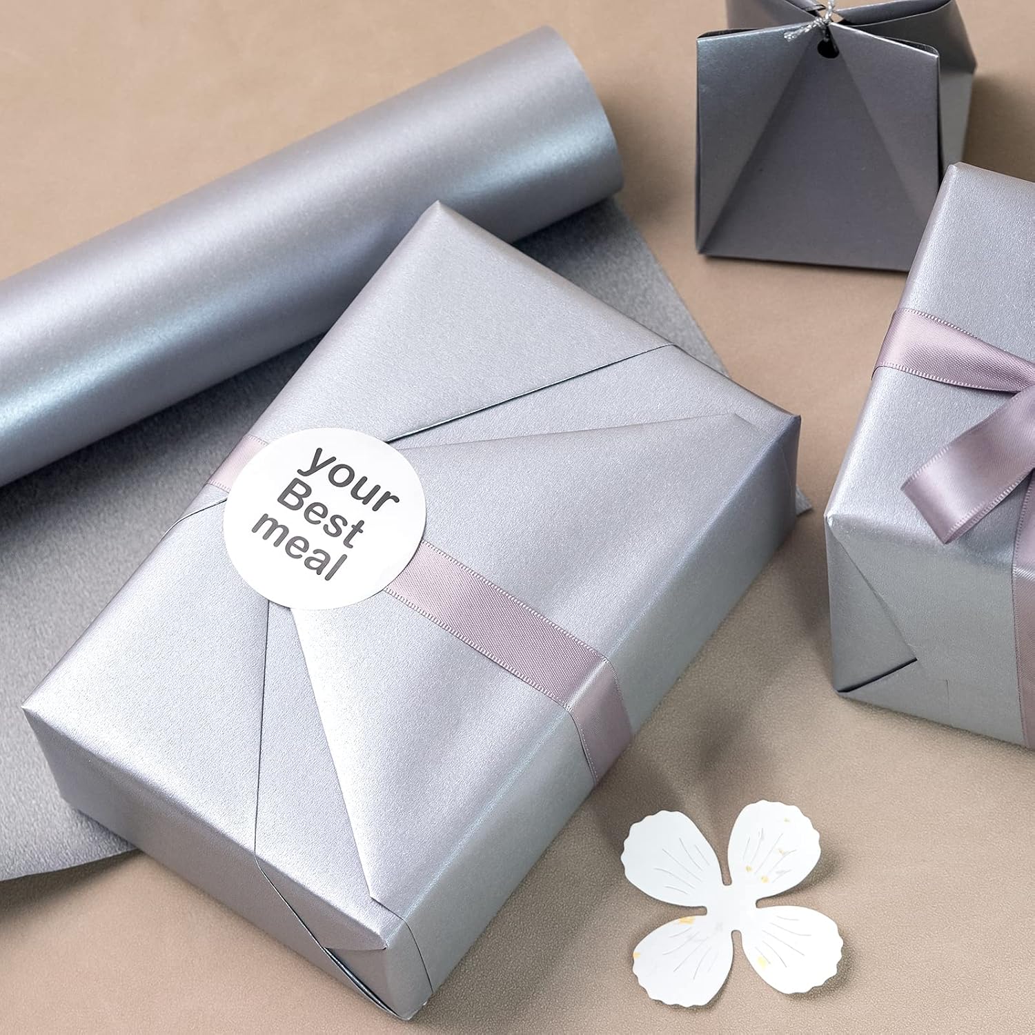 Silver Matte Wrapping Paper - Solid Color Pearly - Luster Paper Perfect For Wedding, Birthday, Christmas, Baby Shower -17 Inches X 32.8 Feet