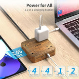 Surge Protector Power Strip 8 Outlets 3 USB Ports 1 USB C 1080J 5FT Flat Plug Extension Cord Wood Finish