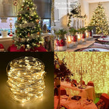 2 Pack Battery Operated Fairy Lights 16.4FT 50 LED Warm White String Lights with Remote Timer 8 Modes