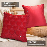 Valentines Pillow Covers 18X18 Inch Set Of 2, Red Heart Soft Plush Short Throw Pillow Cover, Valentines Day Decoration Case Pillow For Sofa Couch Bed Holiday Outdoor Home Decorations