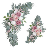 Small Wedding Arch Flowers (Pack Of 2), Artificial Dusty Rose Flowers For Wedding Welcome Signs Decorations And Arch Flower For Wedding Ceremony Reception (Dusty Rose & Blush)